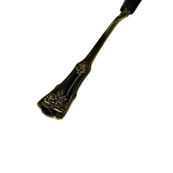 Royal Albert OLD COUNTRY ROSES Butter Spreader Sugar Spoon Set Gold Flatware - Picture 3 of 7